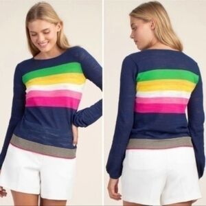 Trina Turk Rainbow Sweater navy/multi sz XS
